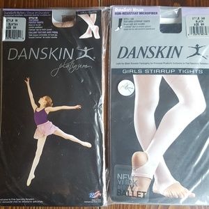 LOT 2 DANSKIN DURASOFT TIGHTS SMALL BLACK / NUDE